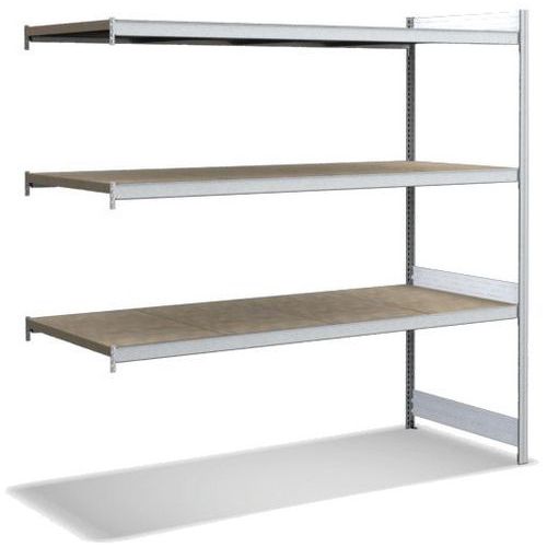 Bito - Rayonnage à tablettes 2000x2000x824mm - 3 niveaux - Charge 350kg/tablette - Galvanisé - Bois exotique