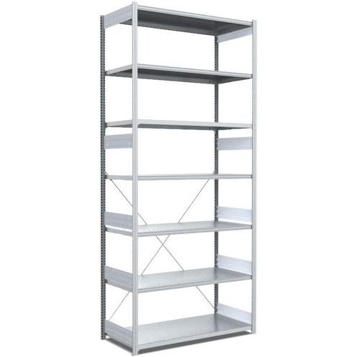 Bito - Rayonnage Charge Lourde Type S - 7 Tablettes 300kg/tablette - 3000x1000x624mm - Galvanisé - Montage Rapide