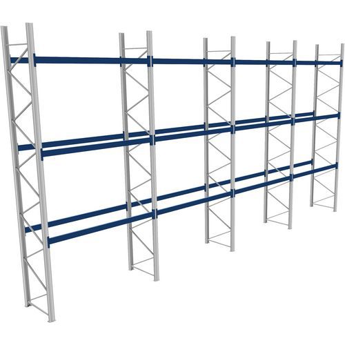 Rack 1 Départ + 3 Suivants Lxlxh 2700x11400x6000 600kg 3 Niv