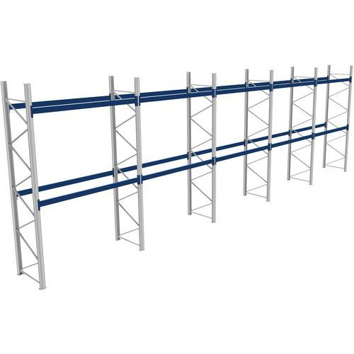 Rack 1 Départ + 4 Suivants Lxlxh 2700x14300x4500 1000kg 3 Niv