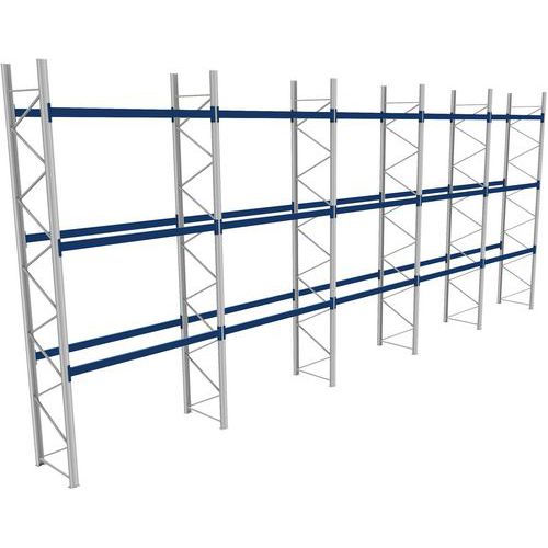 Rack 1 Départ + 4 Suivants Lxlxh 2700x14300x6000 1000kg 3 Niv