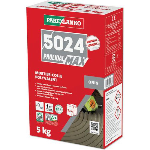 Mortier-colle Prolidal Max Gris 5 Kg