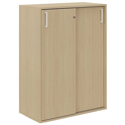 Armoire à Portes Coulissantes H.110 Cm Chêne Manutan
