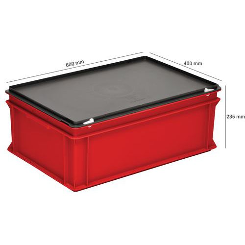Bacs à couvercle RAKO rouge - 400x300mm - 10 à 60 L - Manutan.fr