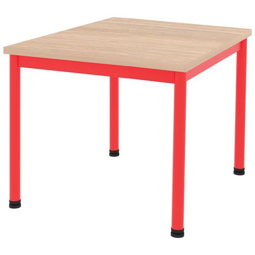 Table Comite 80x80 Cm T4 - 4p Plat Strat Abs - Acacia/rouge 3020