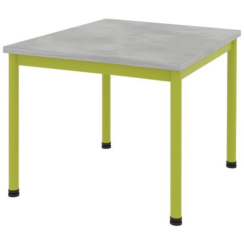 Table Comite 80x80 Cm T4 - 4p Plat Strat Abs - Chromix Arg/vert Granny