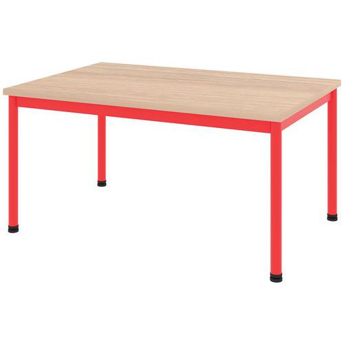 Table Comite 120x80 Cm T6 - 4p Plat Strat Abs - Acacia/rouge 3020