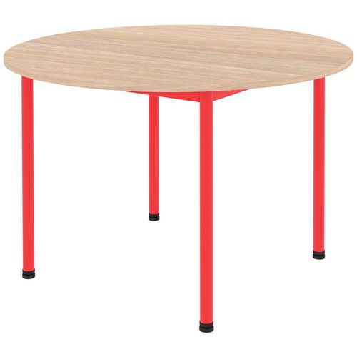 Table Comite Ã˜ 120 Cm T3 - 4p Plat Strat Abs - Acacia/rouge 3020