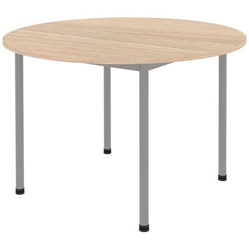 Table Comite Ã˜ 120 Cm T2 - 4p Plat Strat Abs - Acacia/gris Arg