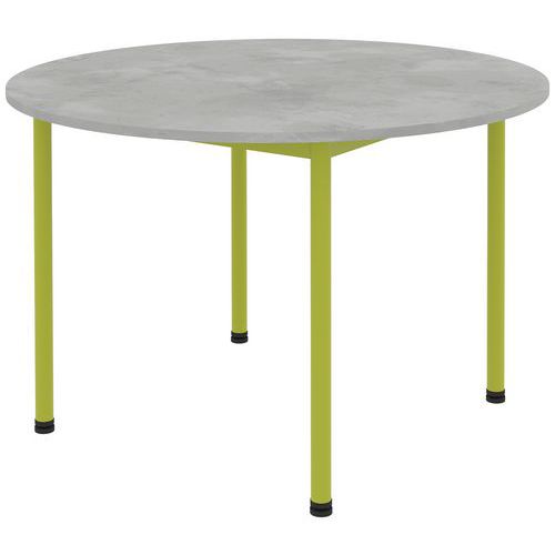 Table Comite Ã˜ 120 Cm T1 - 4p Plat Strat Abs - Chromix Arg/vert Granny