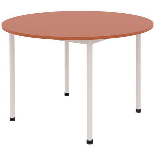 Table Comite Ã˜ 120 Cm T4 - 4p Plat Strat Abs - Orange De Sienne/blanc