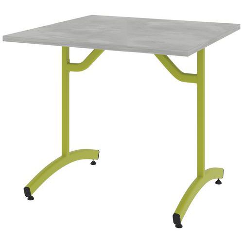 Table Tim 80x80 Cm T4 - Dl - Plat Strat Abs - Chromix Arg/vert Granny