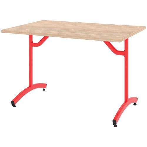 Table Tim 180x80 Cm T3 - Dl - Plat Strat Abs - Acacia/rouge 3020
