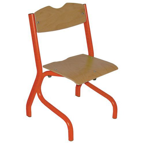 Chaise Tim Ast - T5 - Piètement Acier - Hêtre Naturel/orange 2004