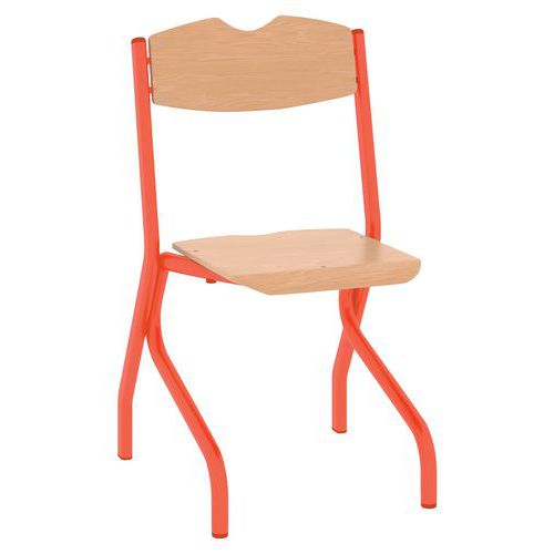 Chaise Tim Ast - T6 - Piètement Acier - Hêtre Naturel/orange 2004