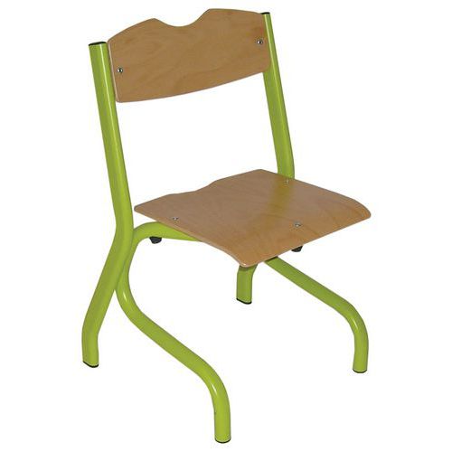 Chaise Tim Ast - T2 - Piètement Acier - Hêtre Naturel/vert Granny
