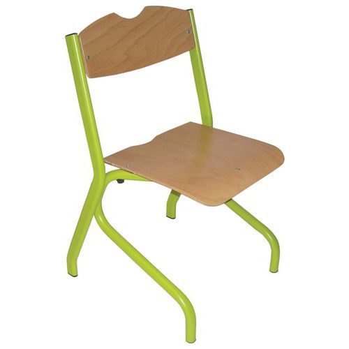 Chaise Tim Ast - T3 - Piètement Acier - Hêtre Naturel/vert Granny