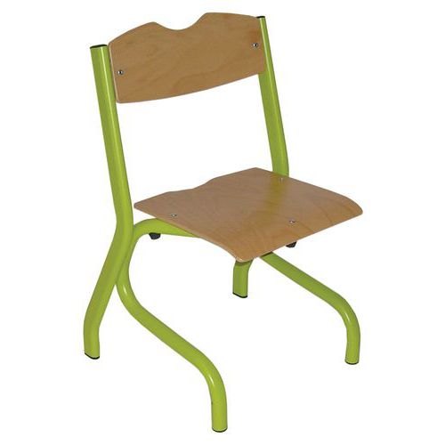 Chaise Tim Ast - T4 - Piètement Acier - Hêtre Naturel/vert Granny