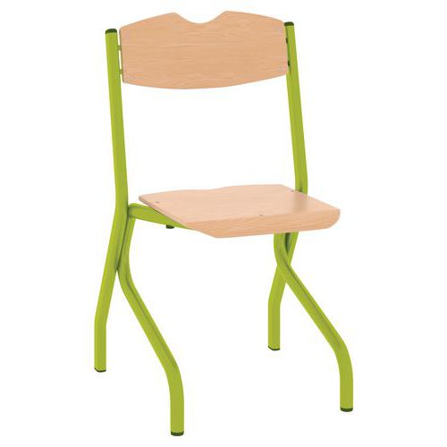 Chaise Tim Ast - T6 - Piètement Acier - Hêtre Naturel/vert Granny