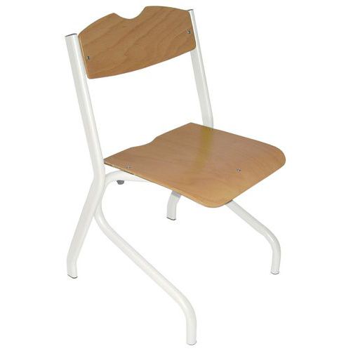 Chaise Tim Ast - T3 - Piètement Acier - Hêtre Naturel/blanc