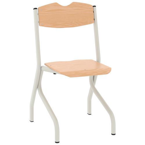 Chaise Tim Ast - T6 - Piètement Acier - Hêtre Naturel/blanc