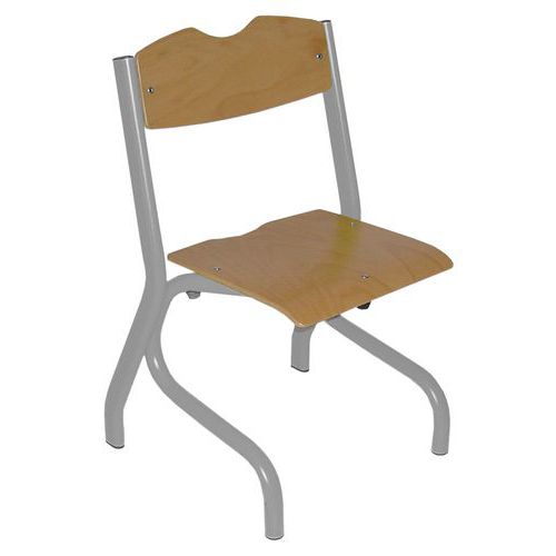 Chaise Tim Ast - T2 - Piètement Acier - Hêtre Naturel/gris Arg