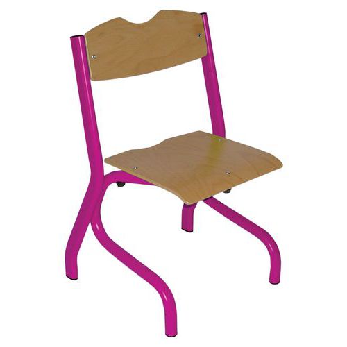Chaise Tim Ast - T4 - Piètement Acier - Hêtre Naturel/violet