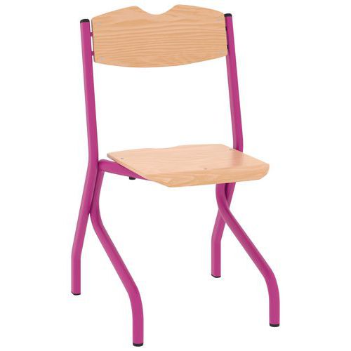 Chaise Tim Ast - T6 - Piètement Acier - Hêtre Naturel/violet