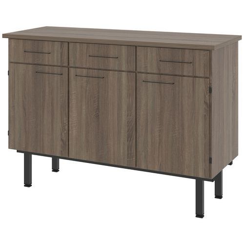 Buffet Viva 3p 3t Avec Serrure - Chêne Bardolino/carbone