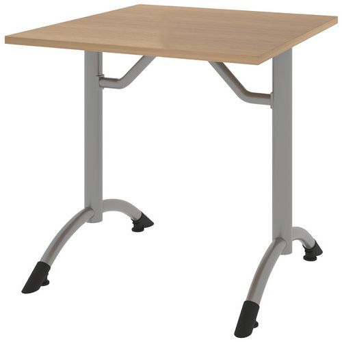 Table Cantate Fixe 80x80 Cm Dl - Hêtre Nat. Sorano/gris Argent