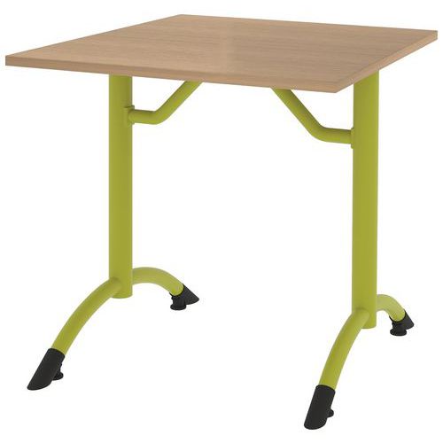 Table Cantate Fixe 80x80 Cm Dl - Hêtre Nat. Sorano/vert Granny