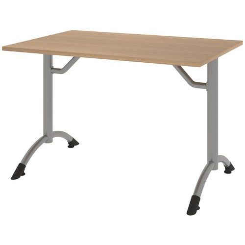 Table Cantate Fixe 120x80 Cm Dl - Hêtre Nat. Sorano/gris Argent