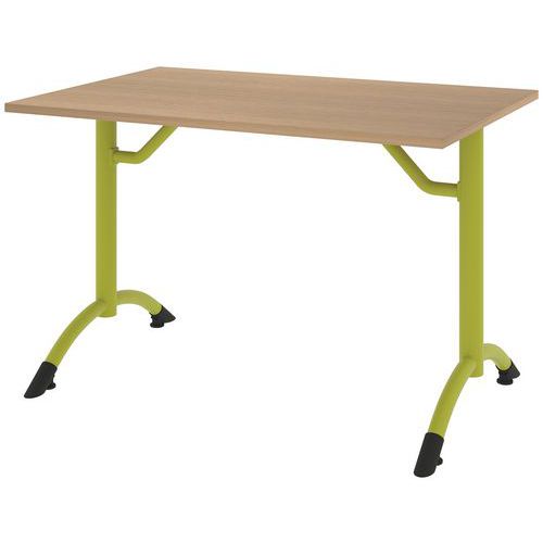 Table Cantate Fixe 120x80 Cm Dl - Hêtre Nat. Sorano/vert Granny