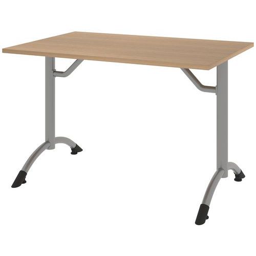 Table Cantate Fixe 160x80 Cm Dl - Hêtre Nat. Sorano/gris Argent