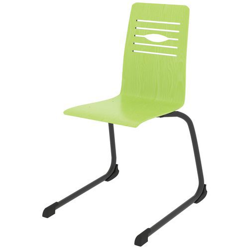 Chaise Coque Yoga Piètement Luge Acier - Carambole/carbone