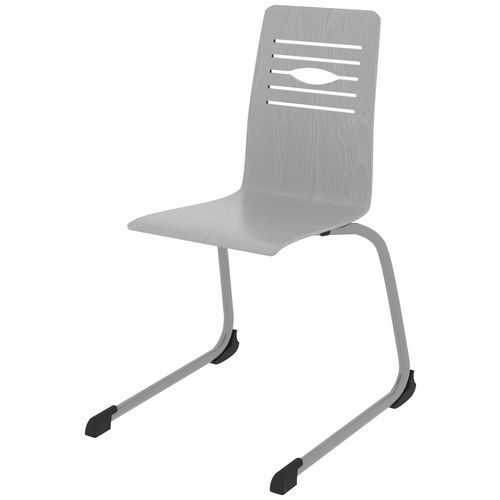 Chaise Coque Yoga Piètement Luge Acier - Gris/gris Argent