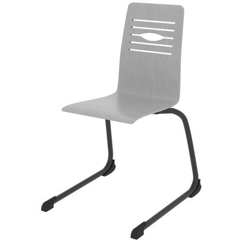 Chaise Coque Yoga Piètement Luge Acier - Gris/carbone