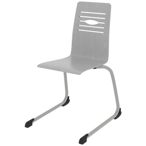 Chaise Coque Yoga Piètement Luge Acier - Gris/gris Argile