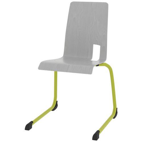Chaise Coque Soda Piètement Luge Acier - Gris/vert Granny