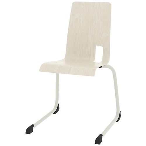 Chaise Coque Soda Piètement Luge Acier - Blanc Pastel/blanc