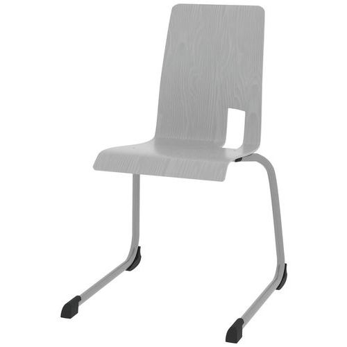 Chaise Coque Soda Piètement Luge Acier - Gris/gris Argent