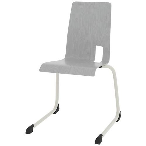 Chaise Coque Soda Piètement Luge Acier - Gris/blanc