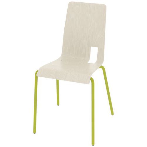 Chaise Coque Soda 4 Pieds Ixia Acier - Blanc Pastel/vert Granny