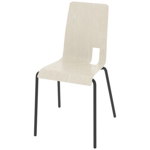 Chaise Coque Soda 4 Pieds Ixia Acier - Blanc Pastel/carbone