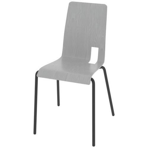 Chaise Coque Soda 4 Pieds Ixia Acier - Gris/carbone