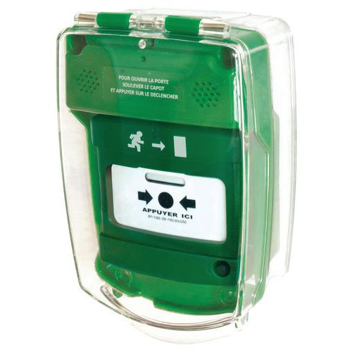 Coque De Protection P/déclencheur Incendie Vert Avec Sirène