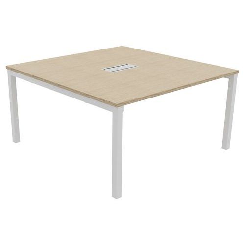 Table Réunion Astro Arche 140 X 143 Chêne Fil/blanc