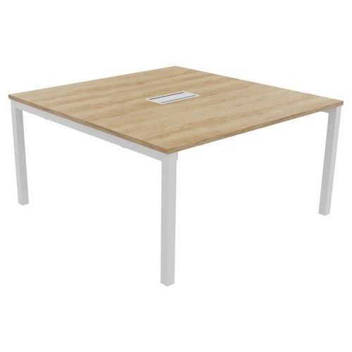 Table Réunion Astro Arche 140 X 143 Chêne Vieilli/blanc