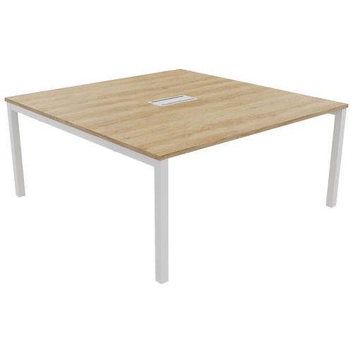 Table Réunion Astro Arche 160 X 163 Chêne Vieilli/blanc