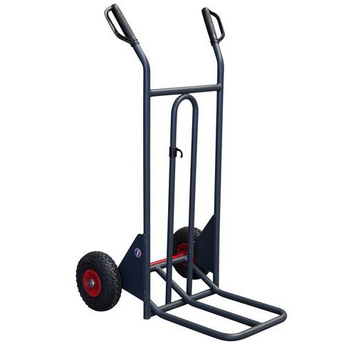 Fimm - Diable de manutention 350 kg - Acier Anthracite - Roue increvable Ø 260 mm - Pliant - Idéal sols accidentés